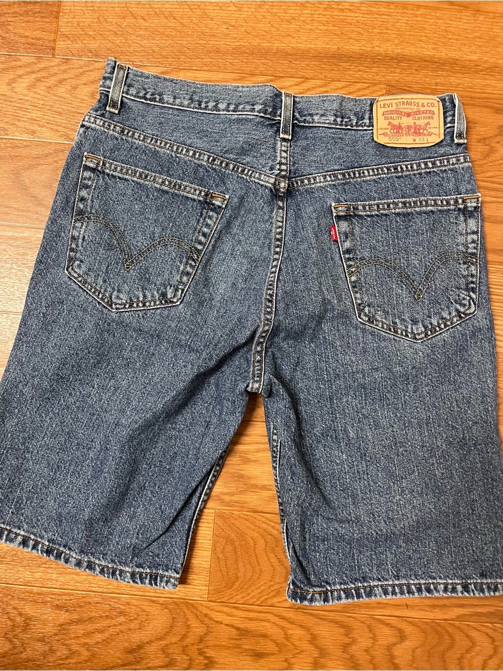 Vintage 90s Levi’s 505 Cutoff Denim Shorts W33 Light Wash High Rise Regular Fit